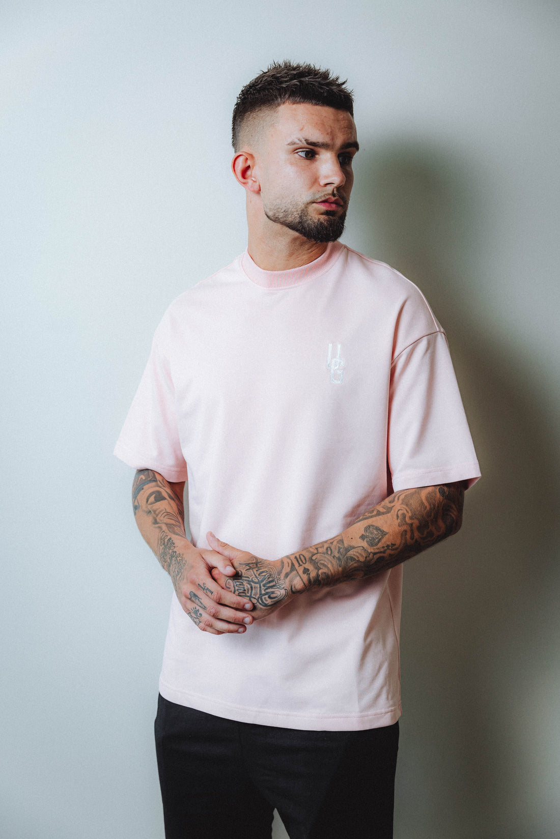 Embroidered Salmon Relaxed Fit Tee