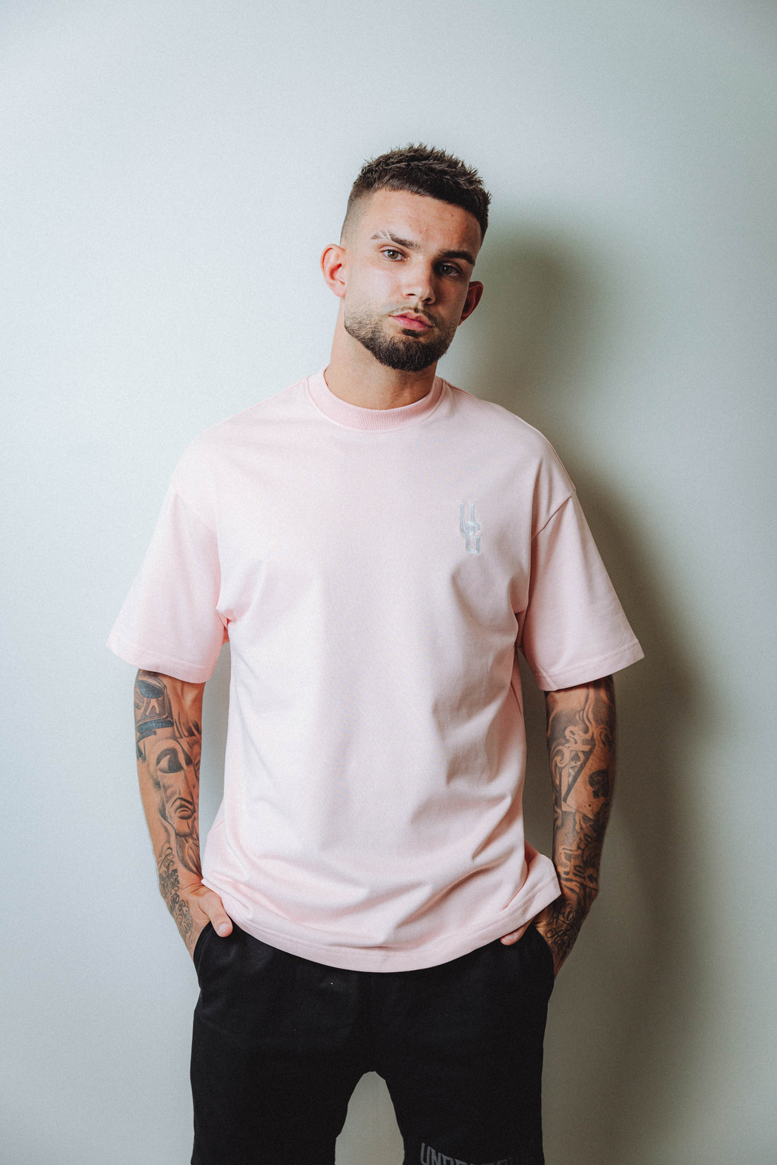 Embroidered Salmon Relaxed Fit Tee